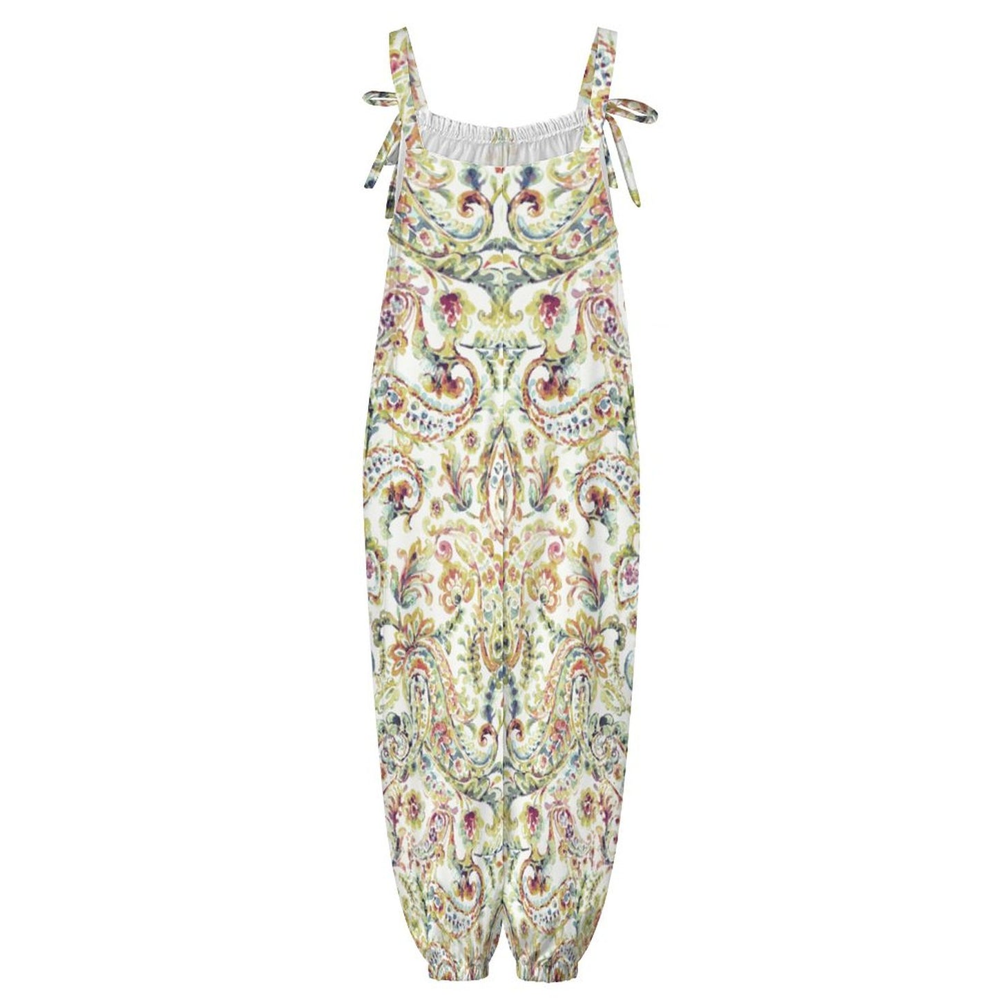 Watercolor Paisley Spaghetti Strap Jumpsuit