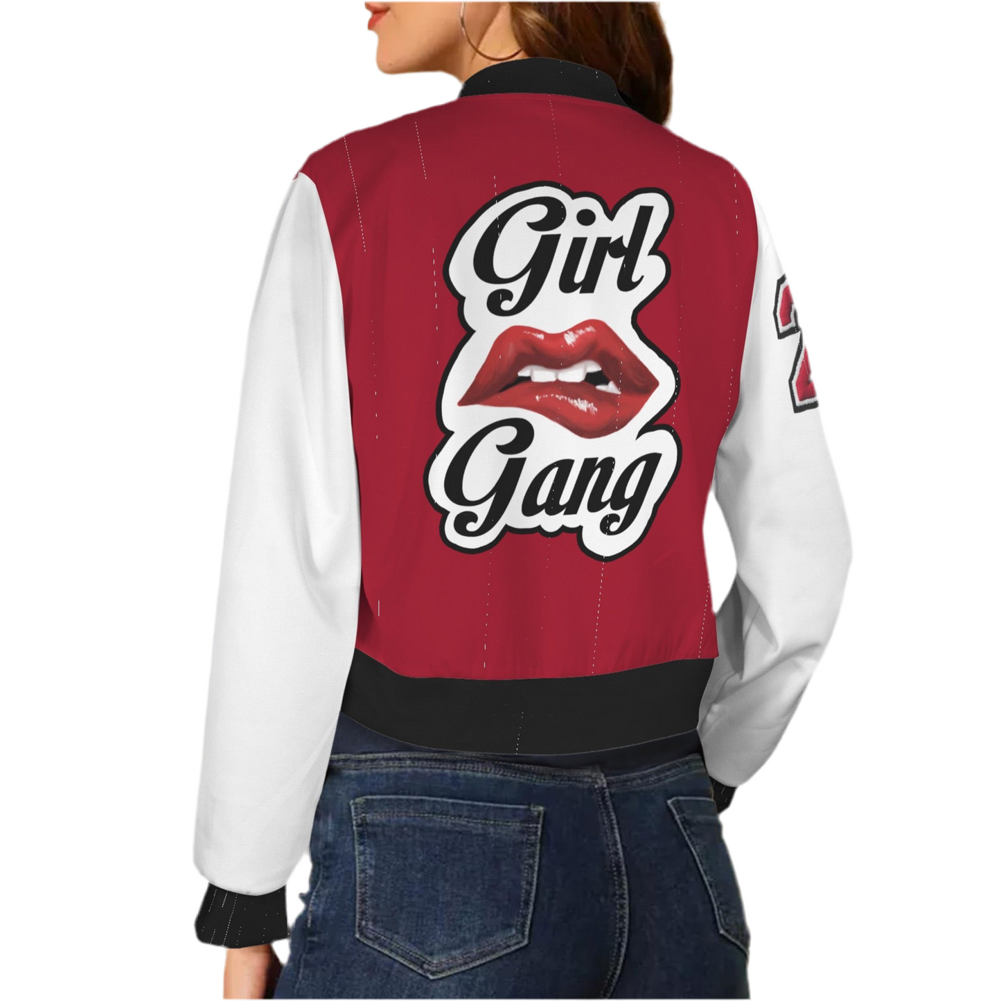 “Girl Gang” (red & white) Bomber Jacket