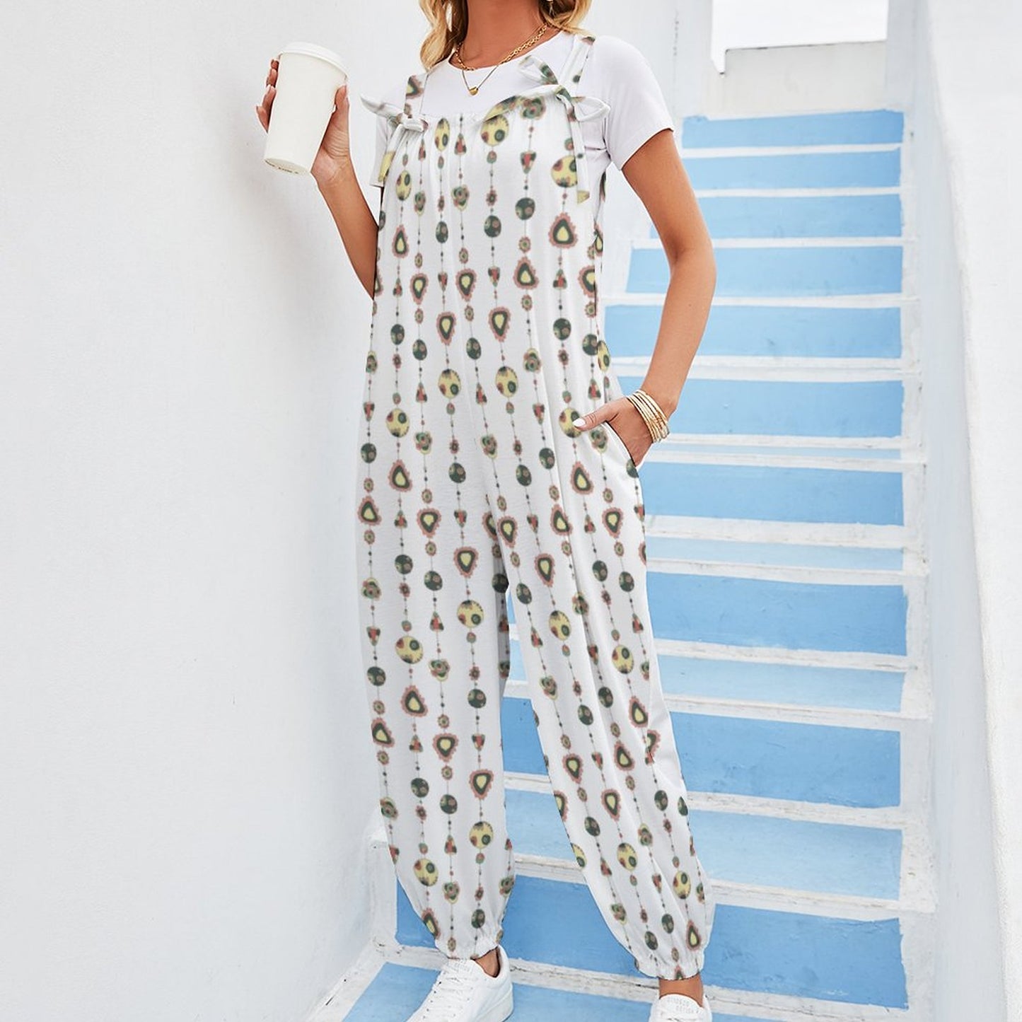 Cute as a Bead Spaghetti Strap Jumpsuit RP (All-Over Printing)