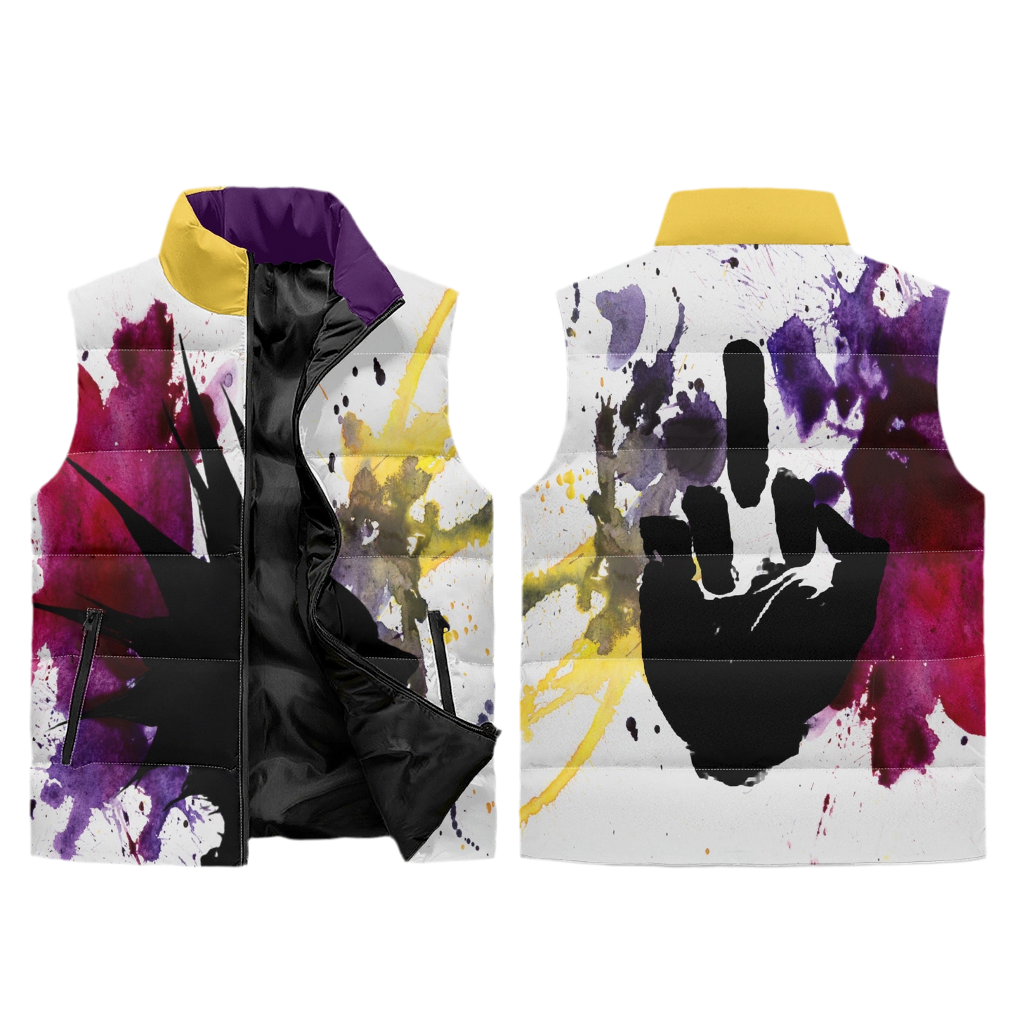 Unapologetic Rebellion Unisex Lightweight Stand Collar Zip Up Puffer Vest