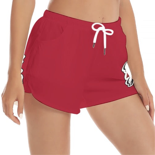 “Girl Gang” (red) Women's Beach Shorts