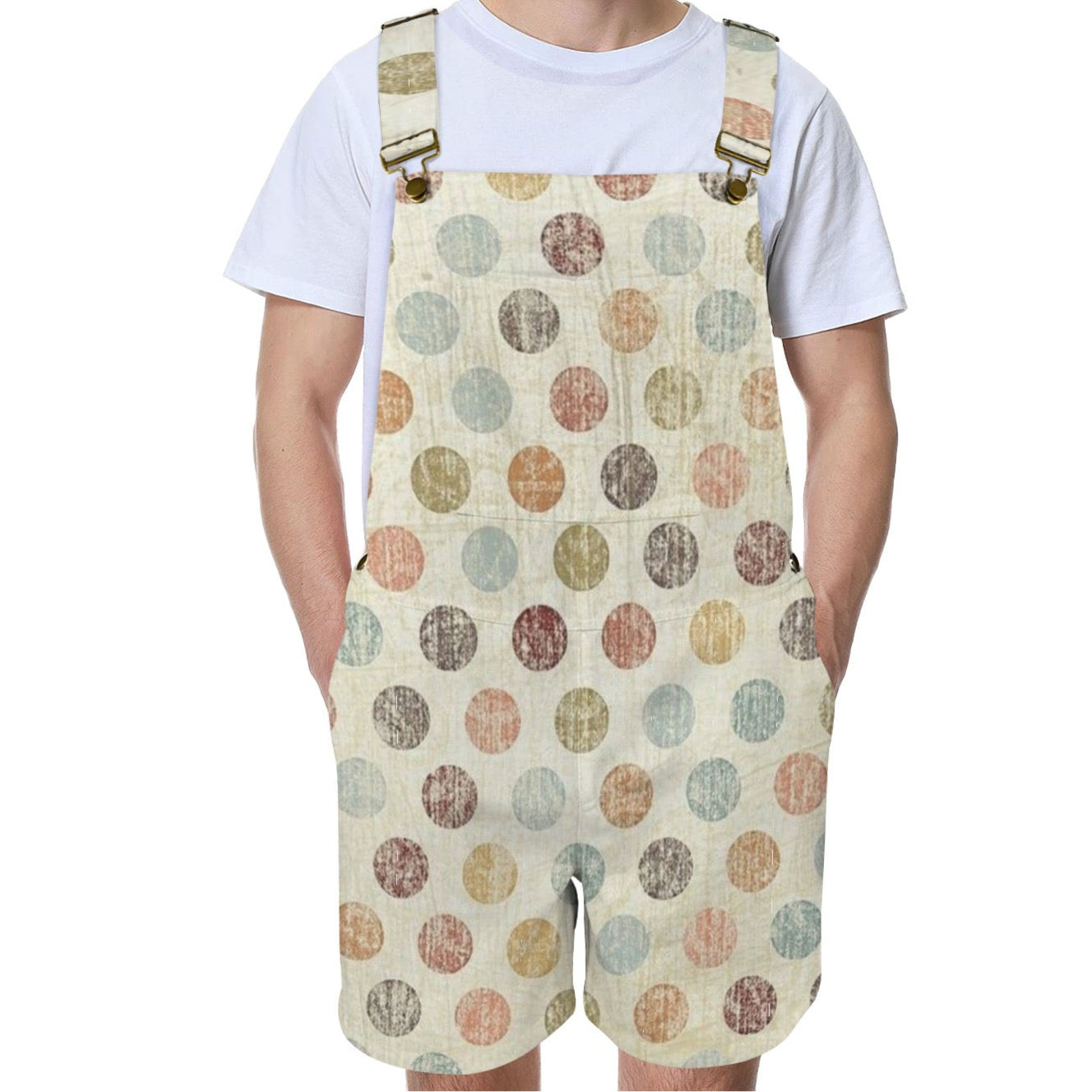 Mossy Dots Unisex Suspender Jumpsuit