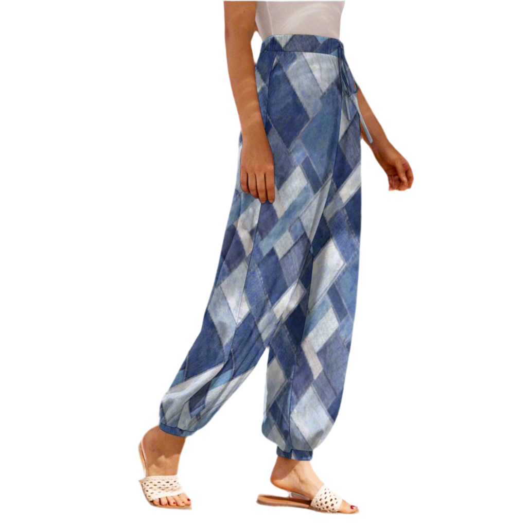 Patchwork Denim Women's Carrot Pants