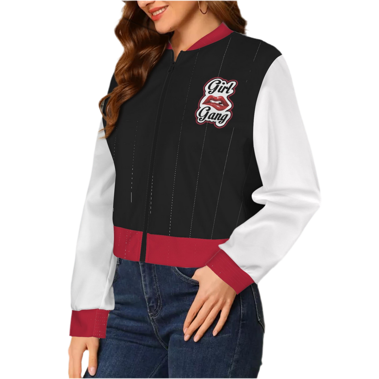 “Girl Gang” (black & white) Bomber Jacket