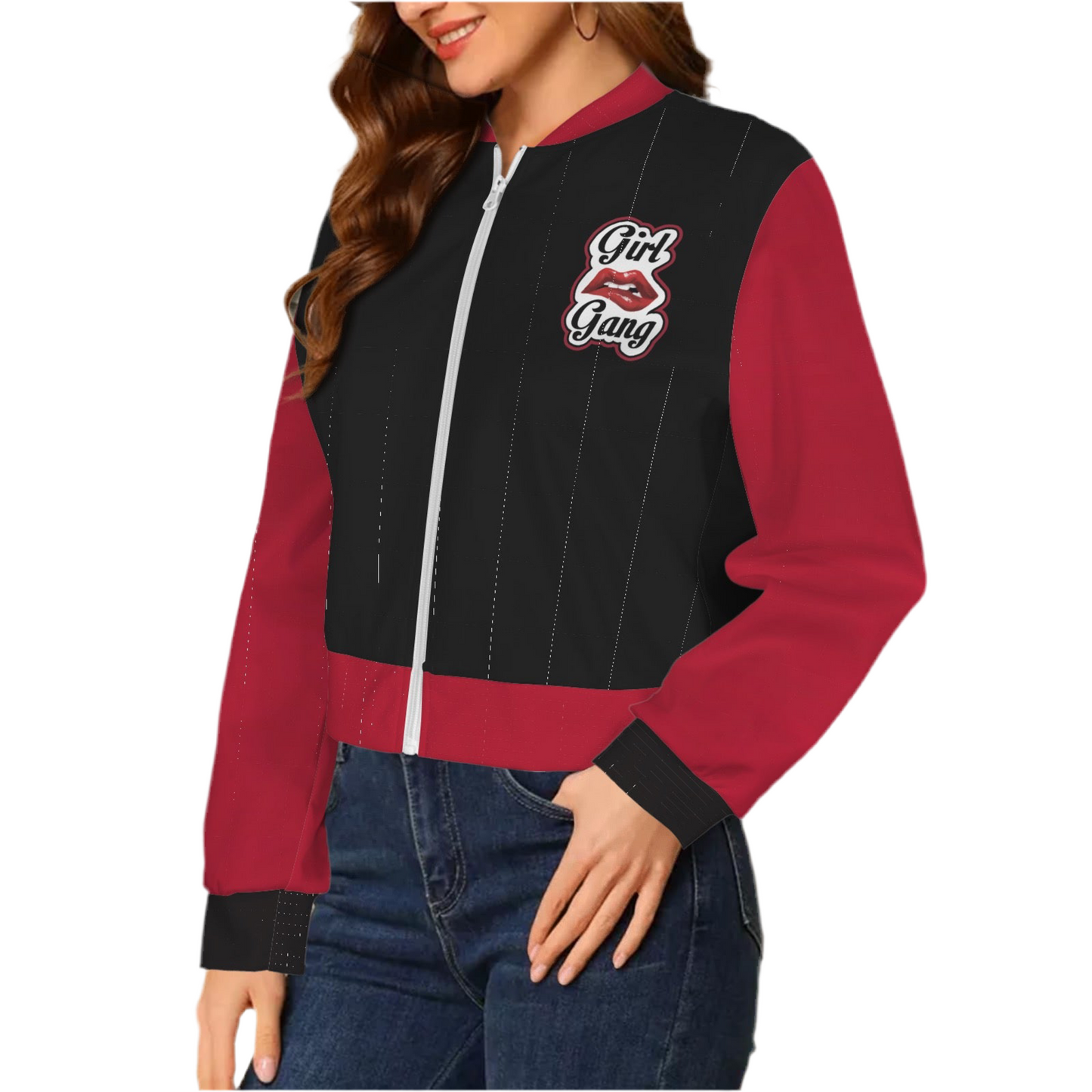 “Girl Gang” (black & red) Bomber Jacket
