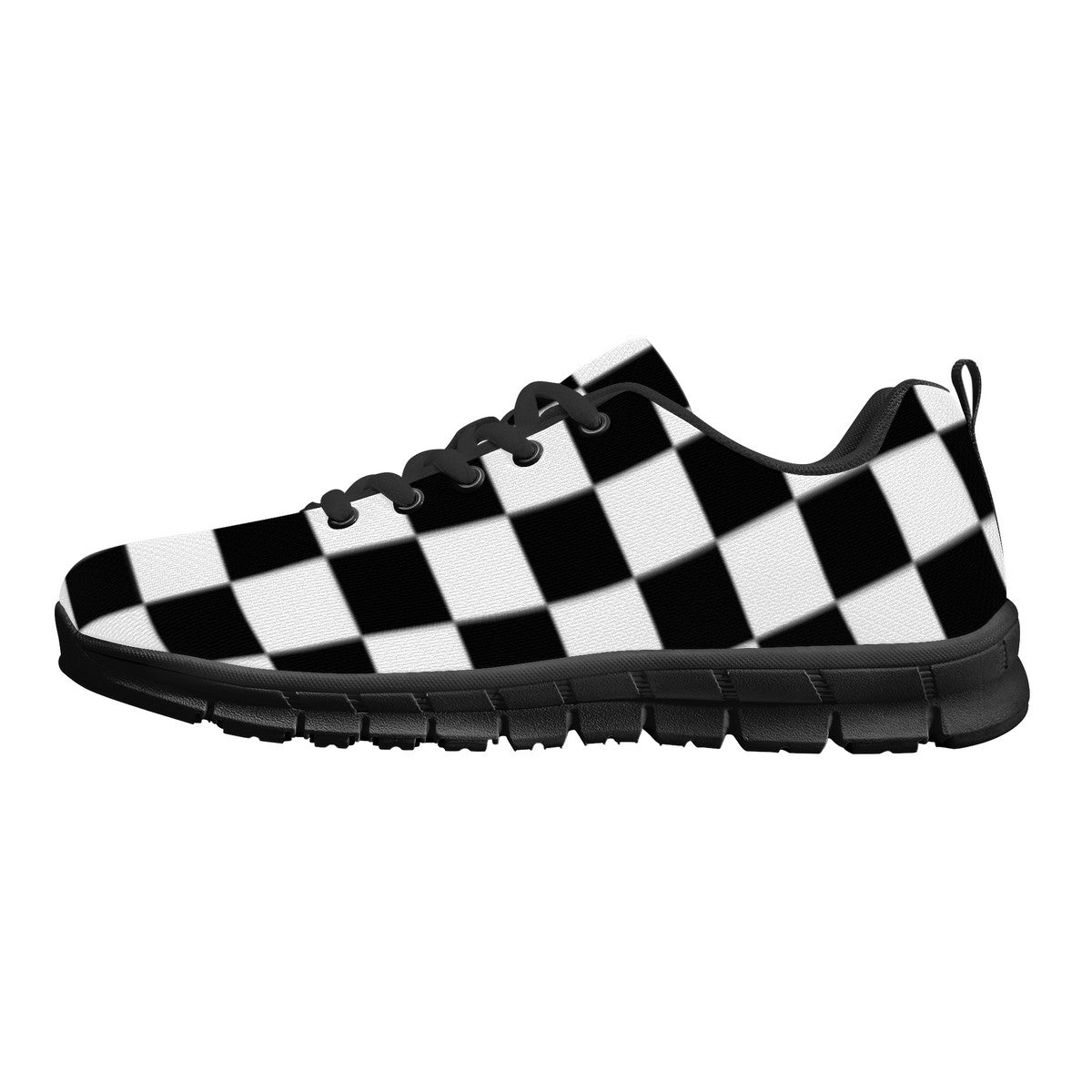 B&W Checked Sneakers - Black