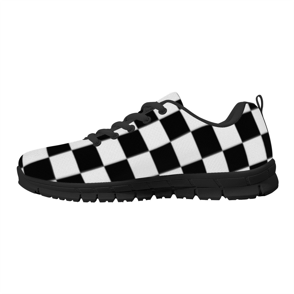 B&W Checked Sneakers - Black