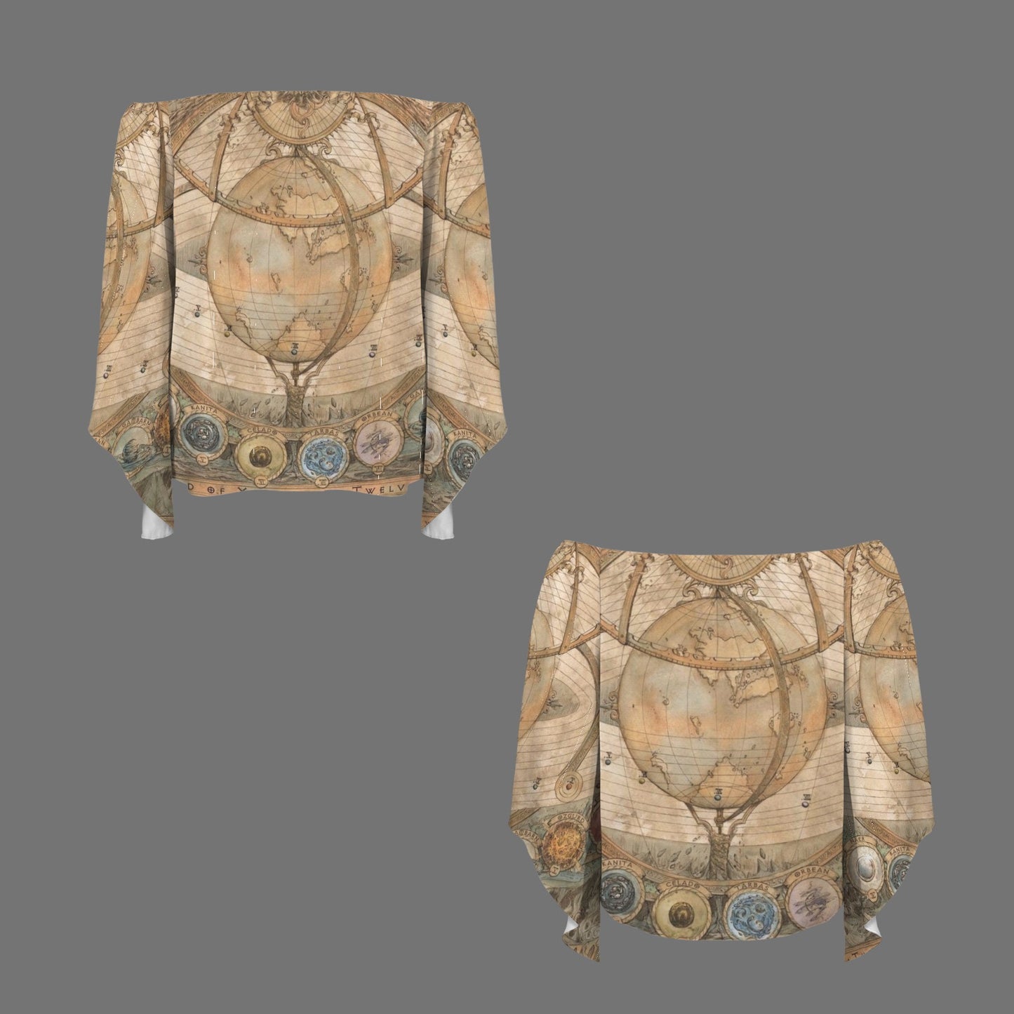 Golden Globe Off Shoulder Trumpet Sleeve Blouse