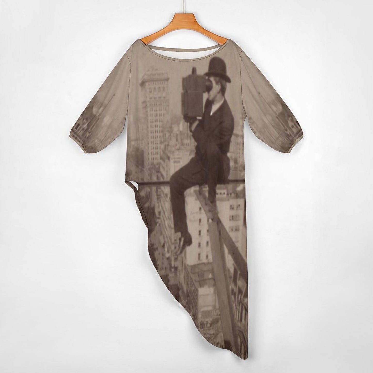 Brooklyn Bridge, 18 Stories Above Fifth Avenue (1906) Diagonal Shoulder Two Piece Set