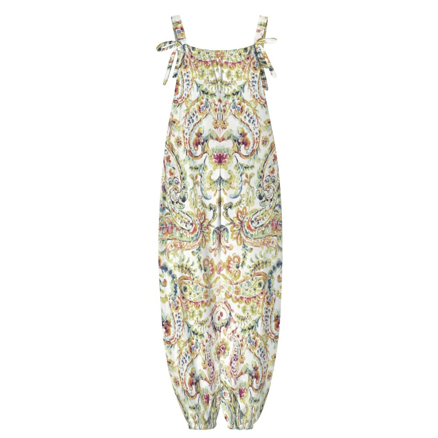 Watercolor Paisley Spaghetti Strap Jumpsuit