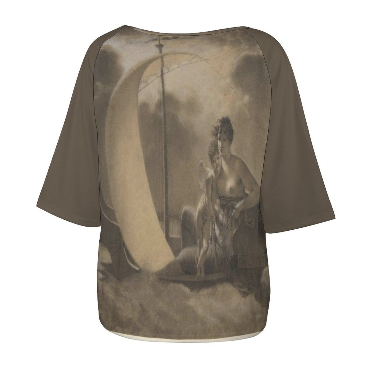 A “La Folie l'égare” (Folly Adrift), Jean-Baptiste Mallet, Circa. 1810-20, Women’s Off the Shoulder Half-Sleeve T-shirt