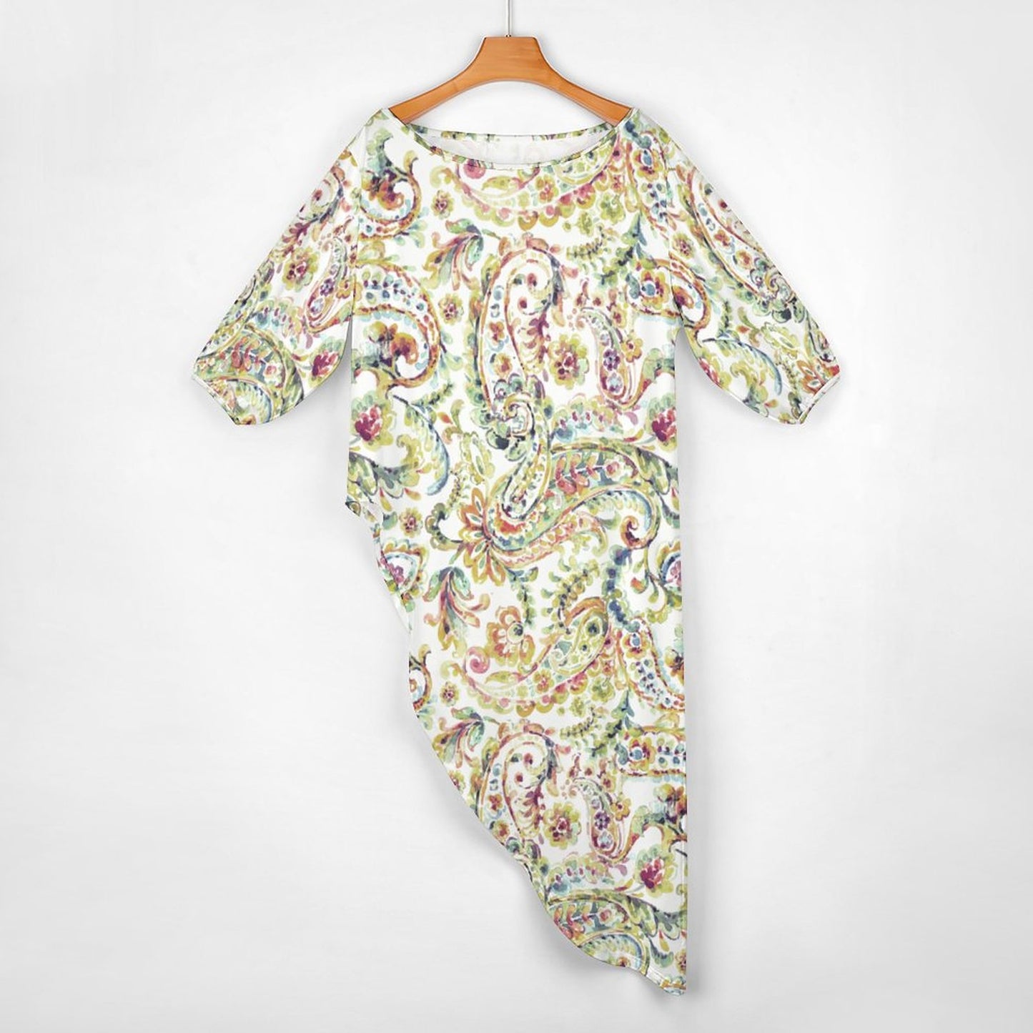 Watercolor Paisley Diagonal Shoulder Two Piece Set