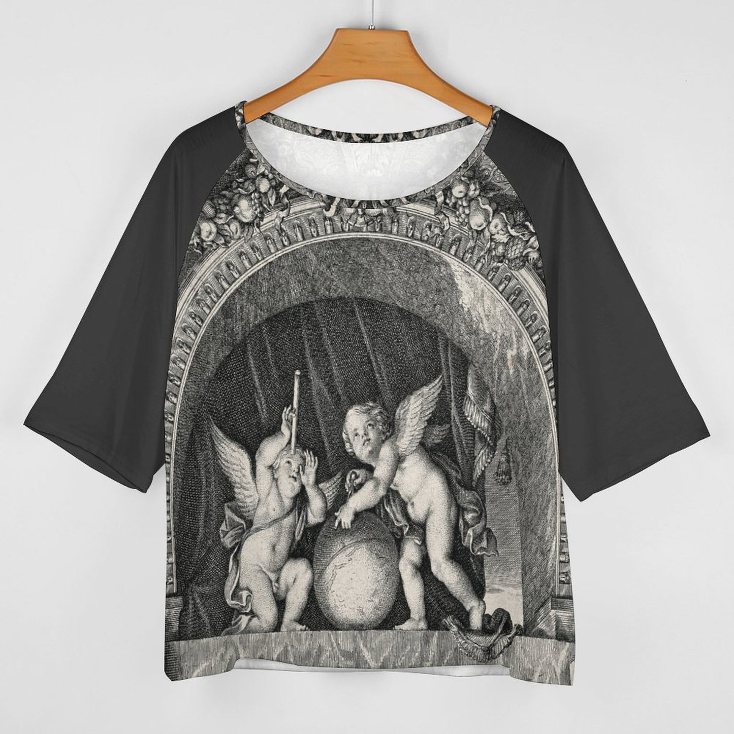 Cherubs of the constellations180gsm Women’s Off the Shoulder Half-Sleeve T-shirt BAT