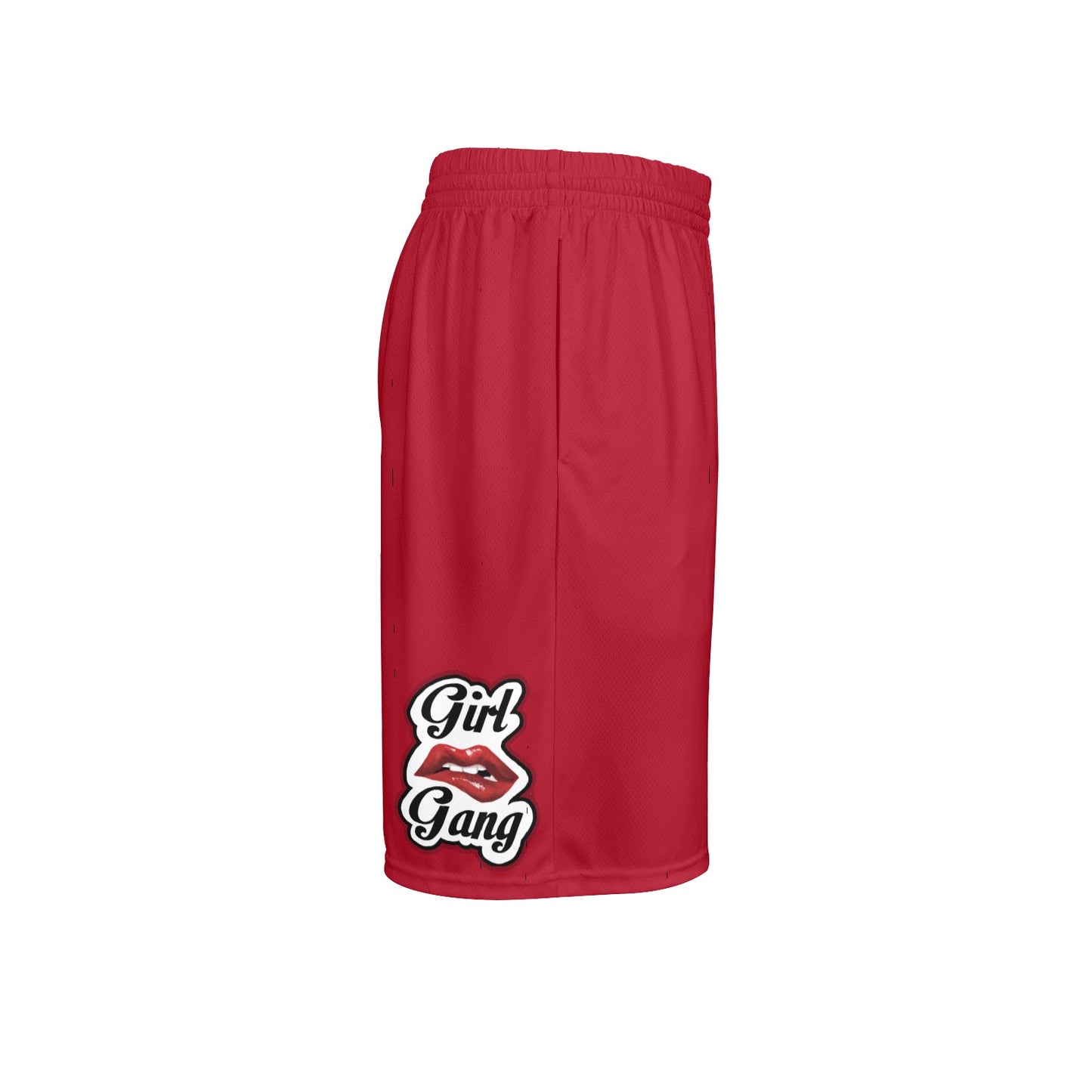 “Girl Gang” (red) Basketball Shorts With Pockets