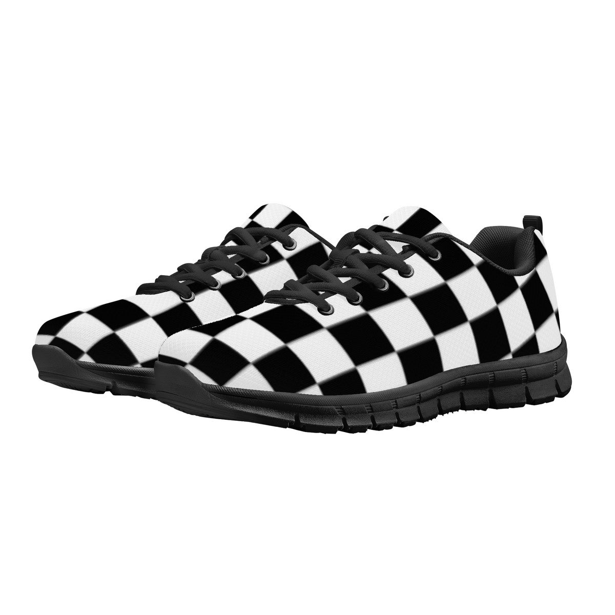 B&W Checked Sneakers - Black