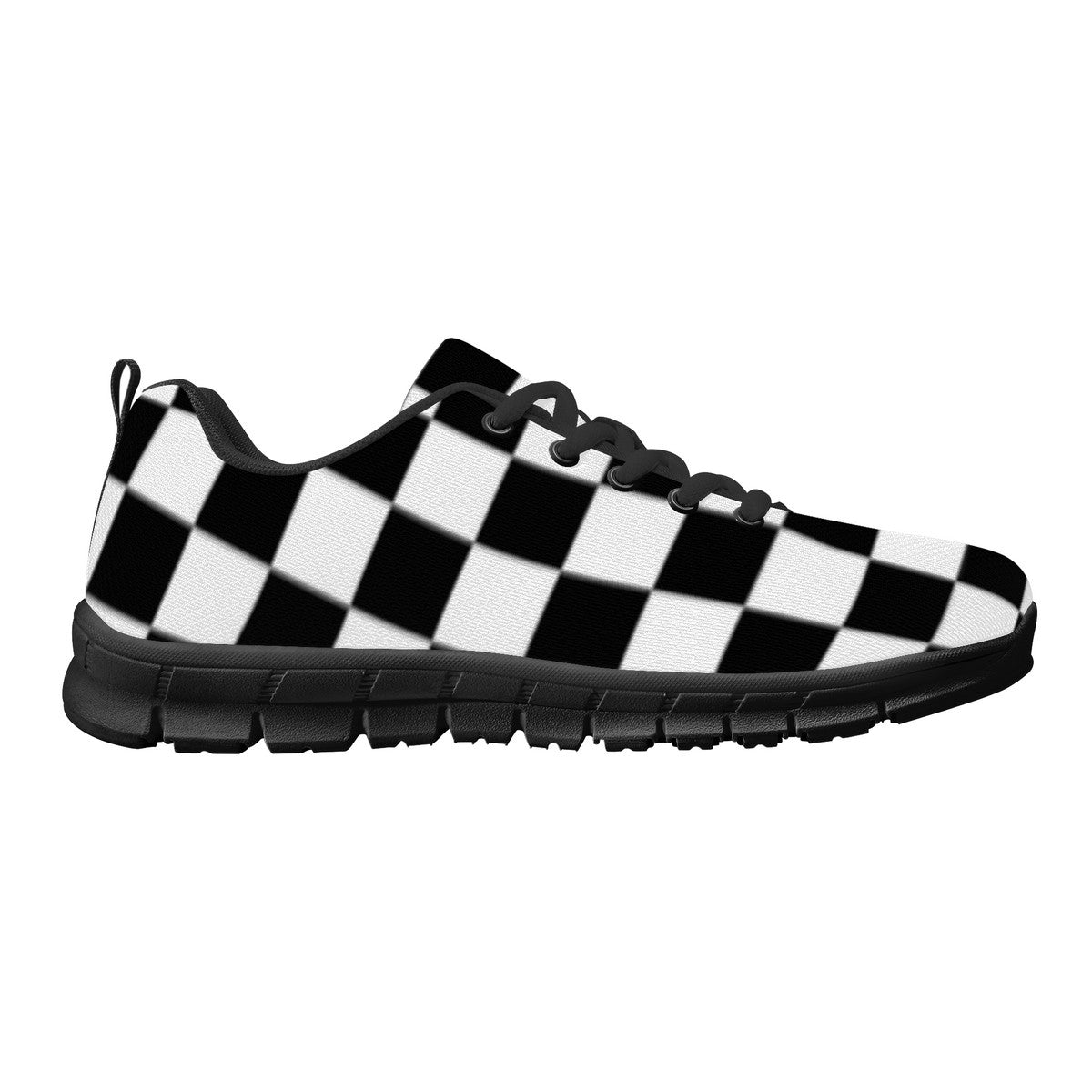 B&W Checked Sneakers - Black