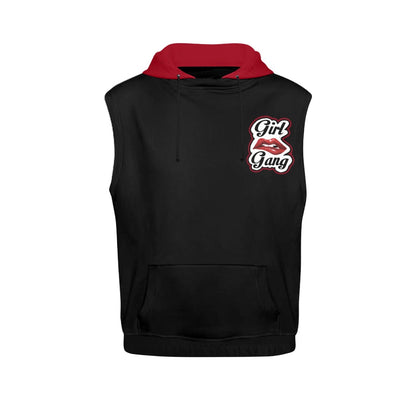 “Girl Gang” (black) Women's All Over Print Sleeveless Hoodie