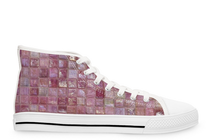 Pink Glass Luminosity Women's High Top Sneakers