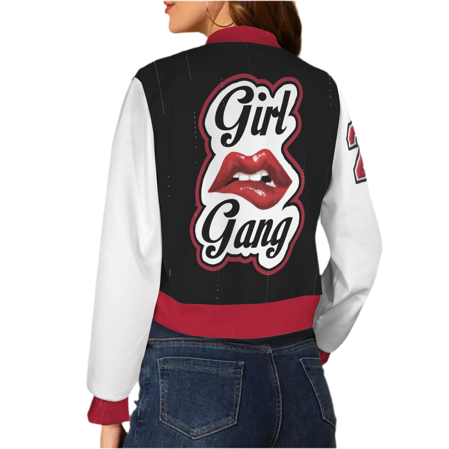 “Girl Gang” (black & white) Bomber Jacket