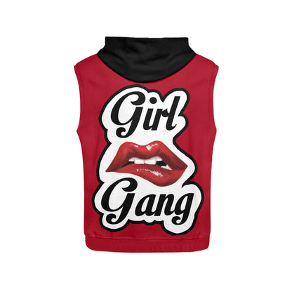 “Girl Gang” (red) Women's Sleeveless Hoodie