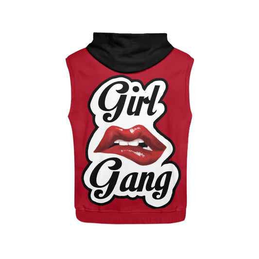 “Girl Gang” (red) Women's Sleeveless Hoodie