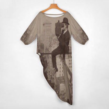 Brooklyn Bridge, 18 Stories Above Fifth Avenue (1906) Diagonal Shoulder Two Piece Set