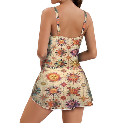 Folky Fun-Sun Women's One Piece Skirted Swimsuit