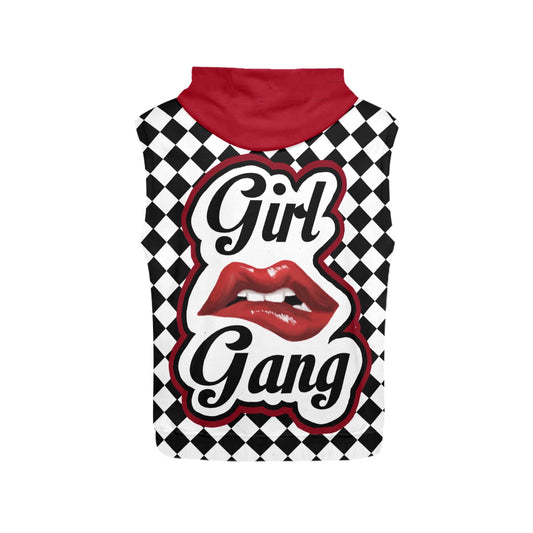 “Girl Gang” (black & white) 
Women's All Over Print Sleeveless Hoodie