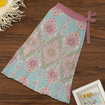 Ornate Beach Date Women's Long Knot Side Cover Up