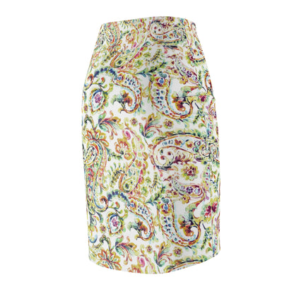 Watercolor Paisley Women's Pencil Skirt