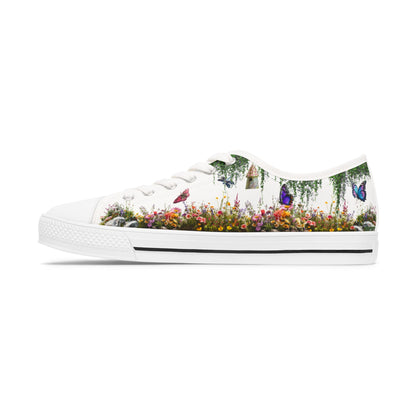 Butterfly Garden on Women's Low Top Sneakers - Spring Chic Casual Shoes
