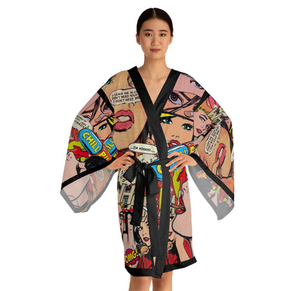 Comically Chill Long Sleeve Kimono Robe