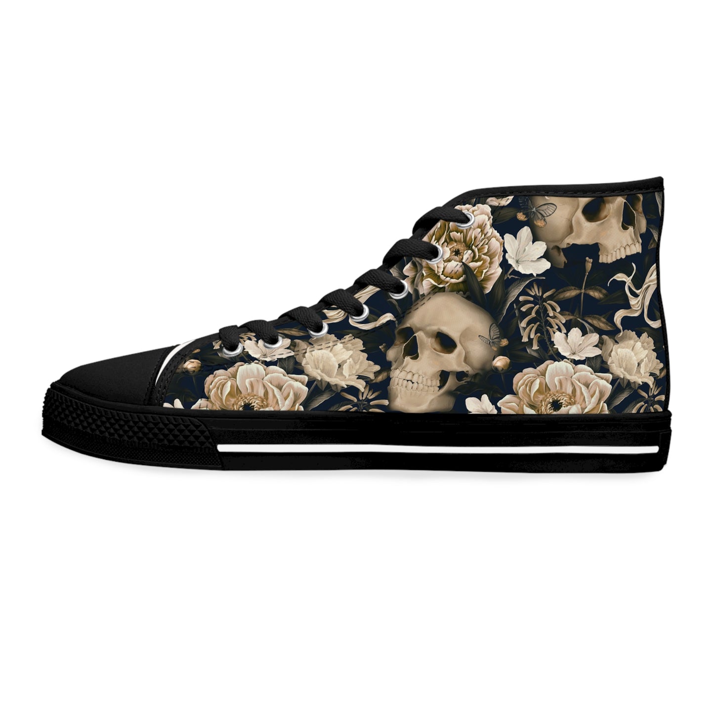 Skull & Roses Women's High Top Sneakers