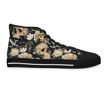 Skull & Roses Women's High Top Sneakers