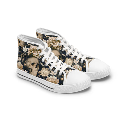 Skull & Roses Women's High Top Sneakers