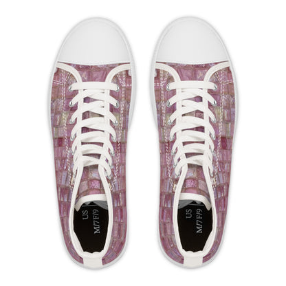 Pink Glass Luminosity Women's High Top Sneakers
