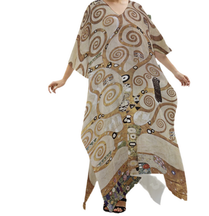 Gusta Klint’s, Tree of Life (1909) on Imitation Silk Kaftan