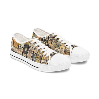 Old Time Remedies Vintage-Inspired Women's Low Top Sneakers with Artistic Print