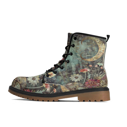 Moon Flower Womens Upgraded Brown Outsole Leather Boots