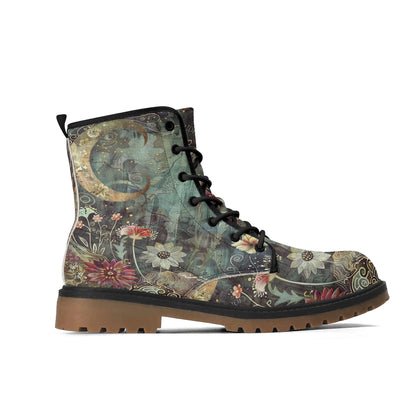 Moon Flower Womens Upgraded Brown Outsole Leather Boots
