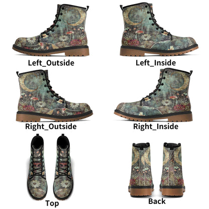 Moon Flower Womens Upgraded Brown Outsole Leather Boots