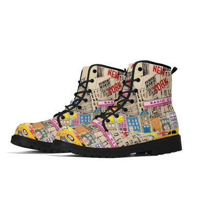 Color Me NYC Womens Upgraded Black Outsole Leather Boots