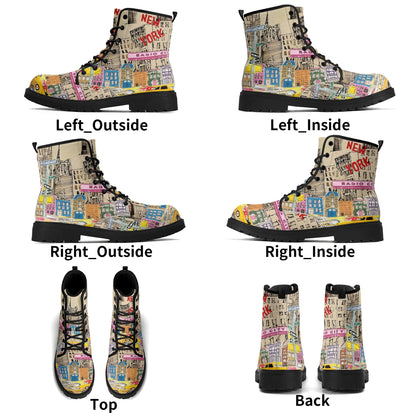Color Me NYC Womens Upgraded Black Outsole Leather Boots