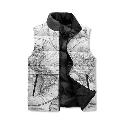 B&W Globe Guide Unisex Lightweight Stand Collar Zip Up Puffer Vest