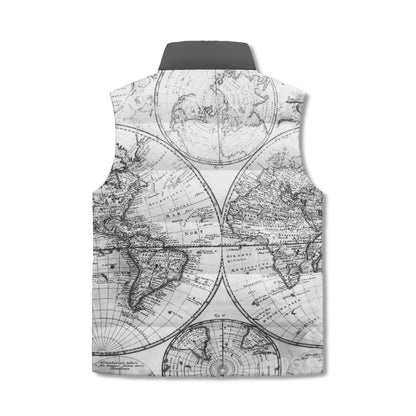 B&W Globe Guide Unisex Lightweight Stand Collar Zip Up Puffer Vest