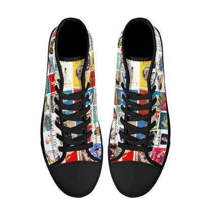 Vintage LIFE Magazine Covers (1924-1929) on Womens High Top Canvas Shoes - Customized Tongue