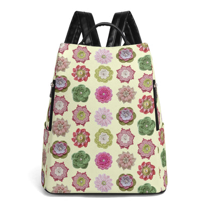 Crochet Bouquet Travel Daypack Anti-theft Backpack