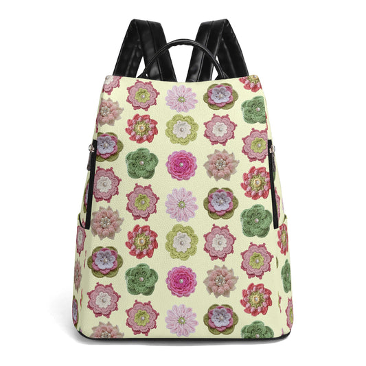 Crochet Bouquet Travel Daypack Anti-theft Backpack