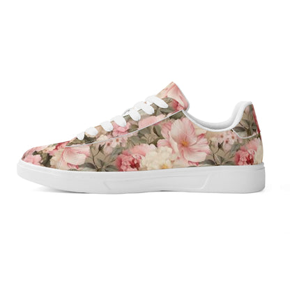 Peachy Petals Adult Lightweight Brand Low Top Leather Skateboard Shoes WIth Personalized Logo /Name
