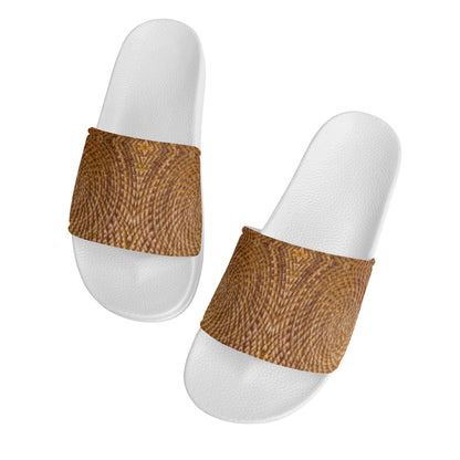 Wicker Weave Womens PVC Black and White House Slides Sandals Bathroom Slippers